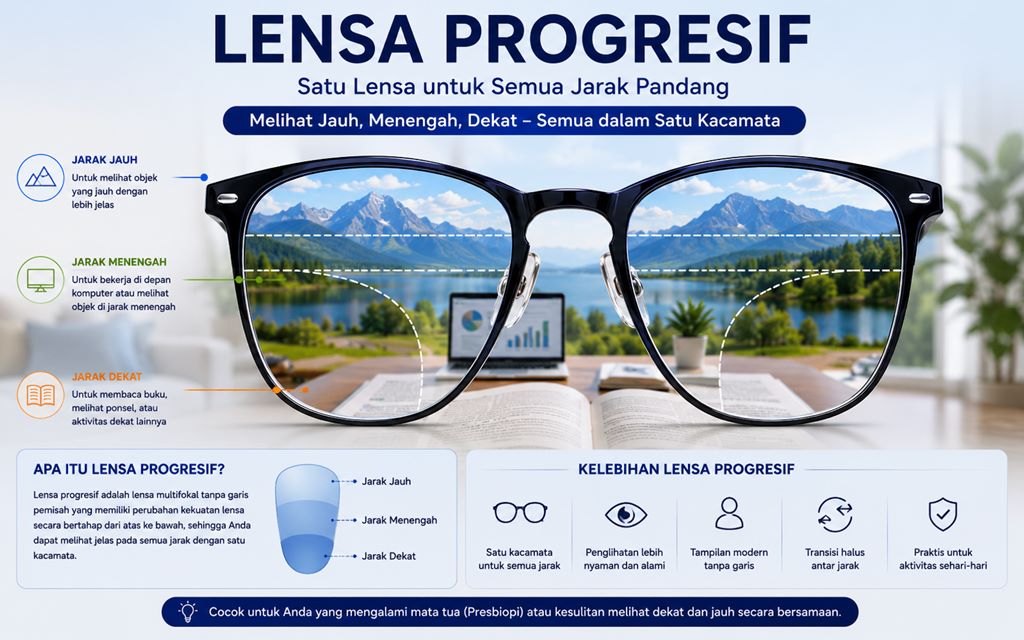 Apa Itu Lensa Progresif? Panduan Lengkap Fungsi, Manfaat, dan Kelebihannya